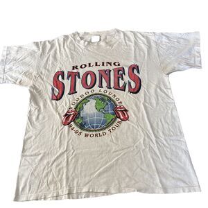 Vintage Rolling Stones Shirt XL White 1994 Voodoo Lounge World Tour WORN